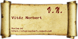 Vitéz Norbert névjegykártya